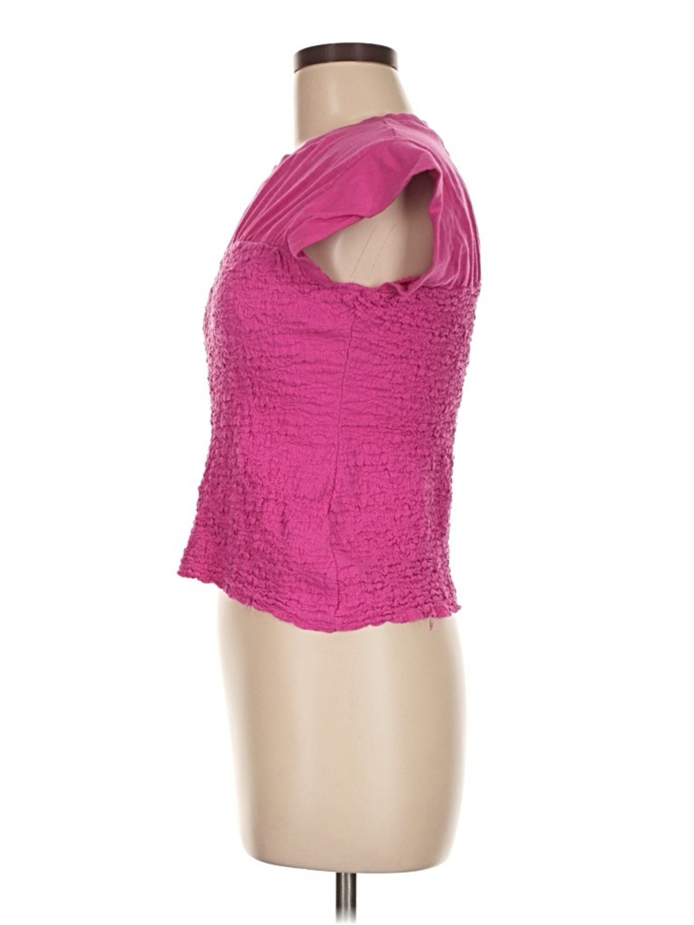 Maeve Smocked Short Sleeve Top - Fuchsia - Picture 4 of 7